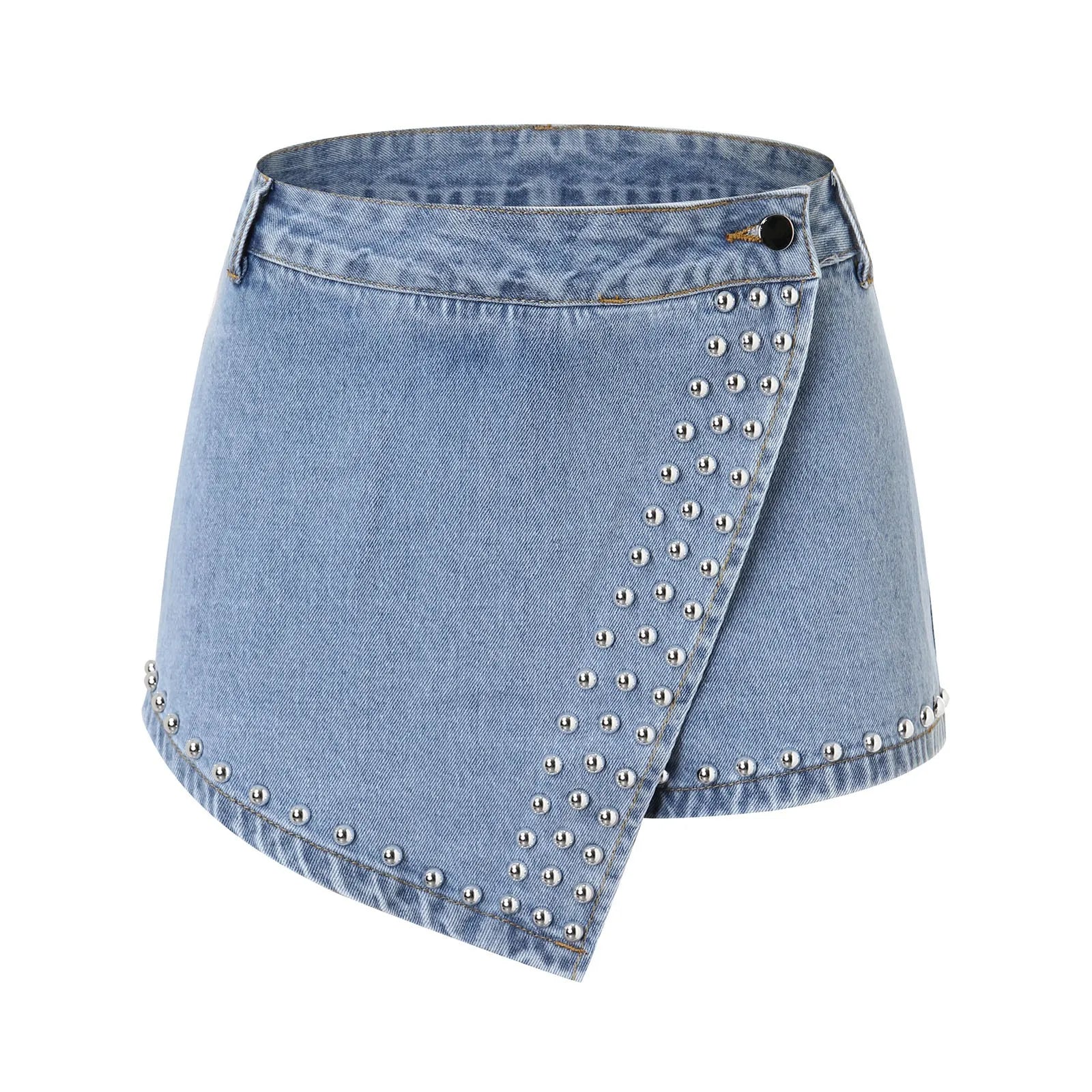Rhinestone Denim Skort