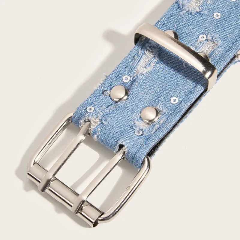 Ripped Denim Belt