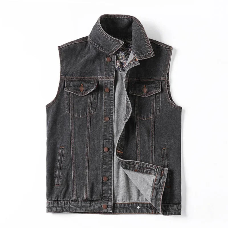 Sleeveless Denim Jacket Men's