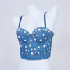 Stars Denim Corset Top