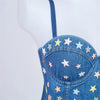 Stars Denim Corset Top