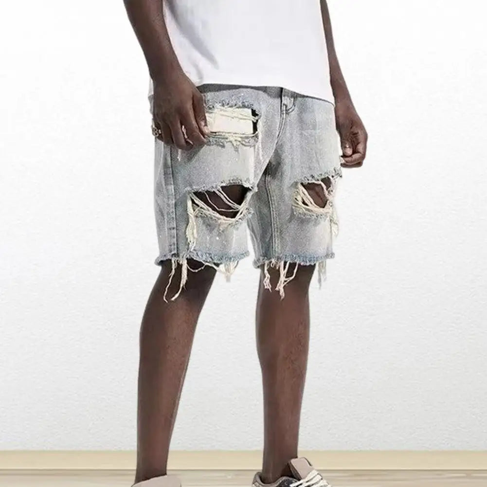 Streetwear Mens Denim Shorts