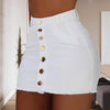 White Button Up Denim Skirt