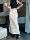 White Denim Maxi Skirt