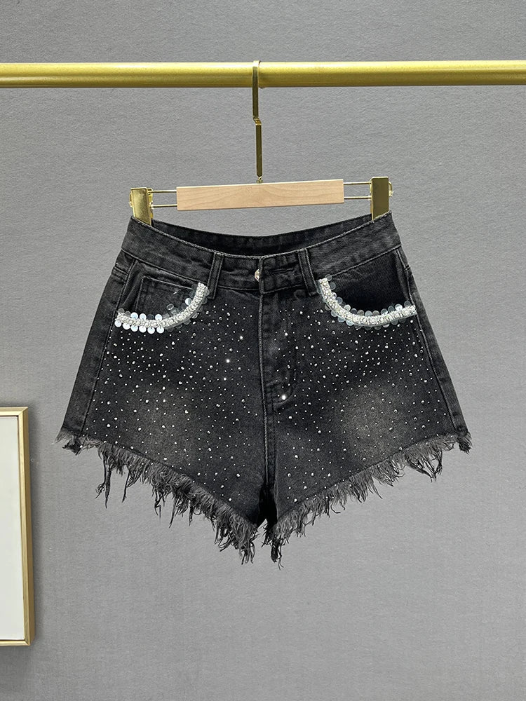 Women's Rhinestone Denim Shorts