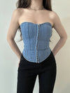 Y2k Denim Corset Top