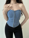 Y2k Denim Corset Top